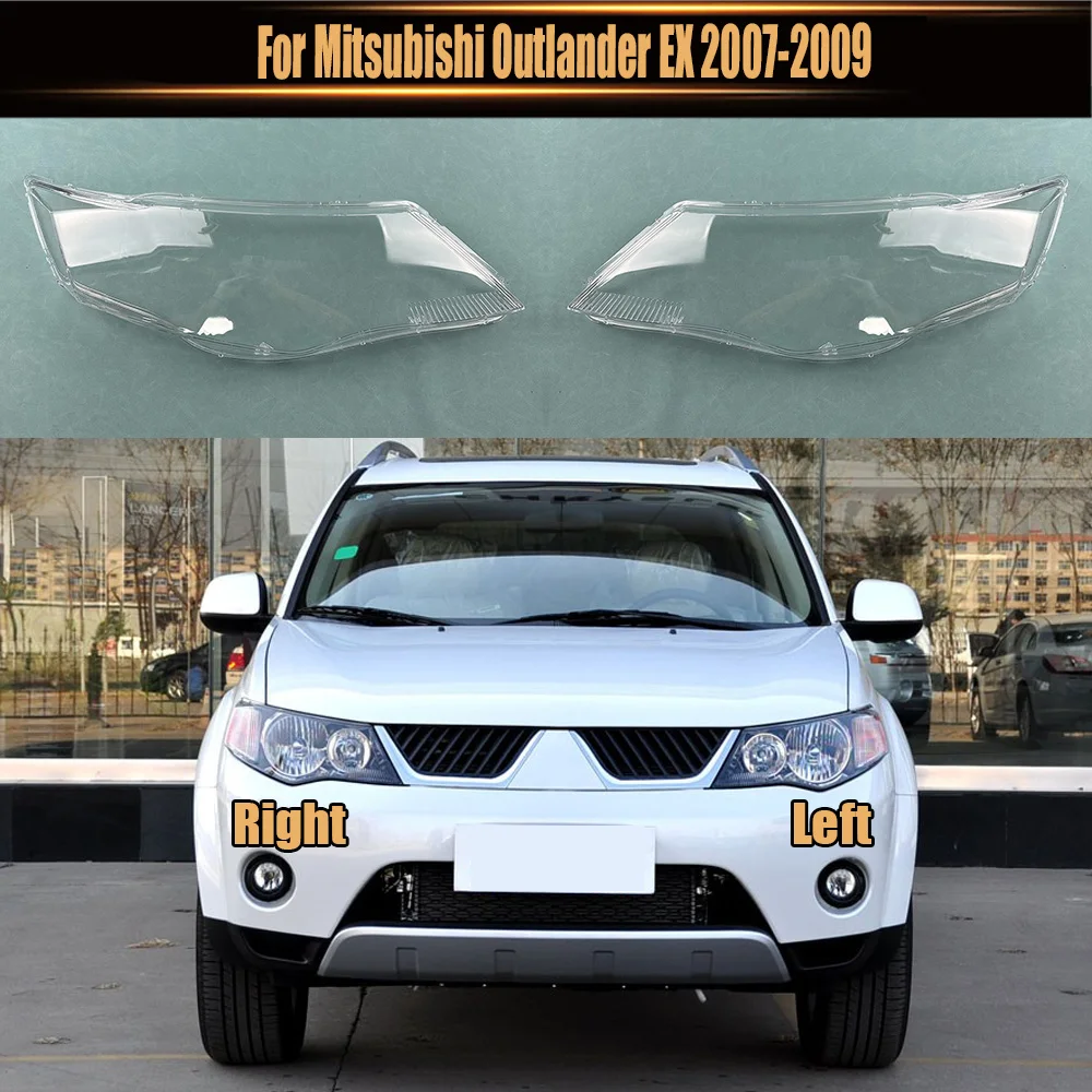 

For Mitsubishi Outlander EX 2007-2009 Front Headlamp Cover Transparent PC Lampshade Headlight Shell Lens Plexiglass