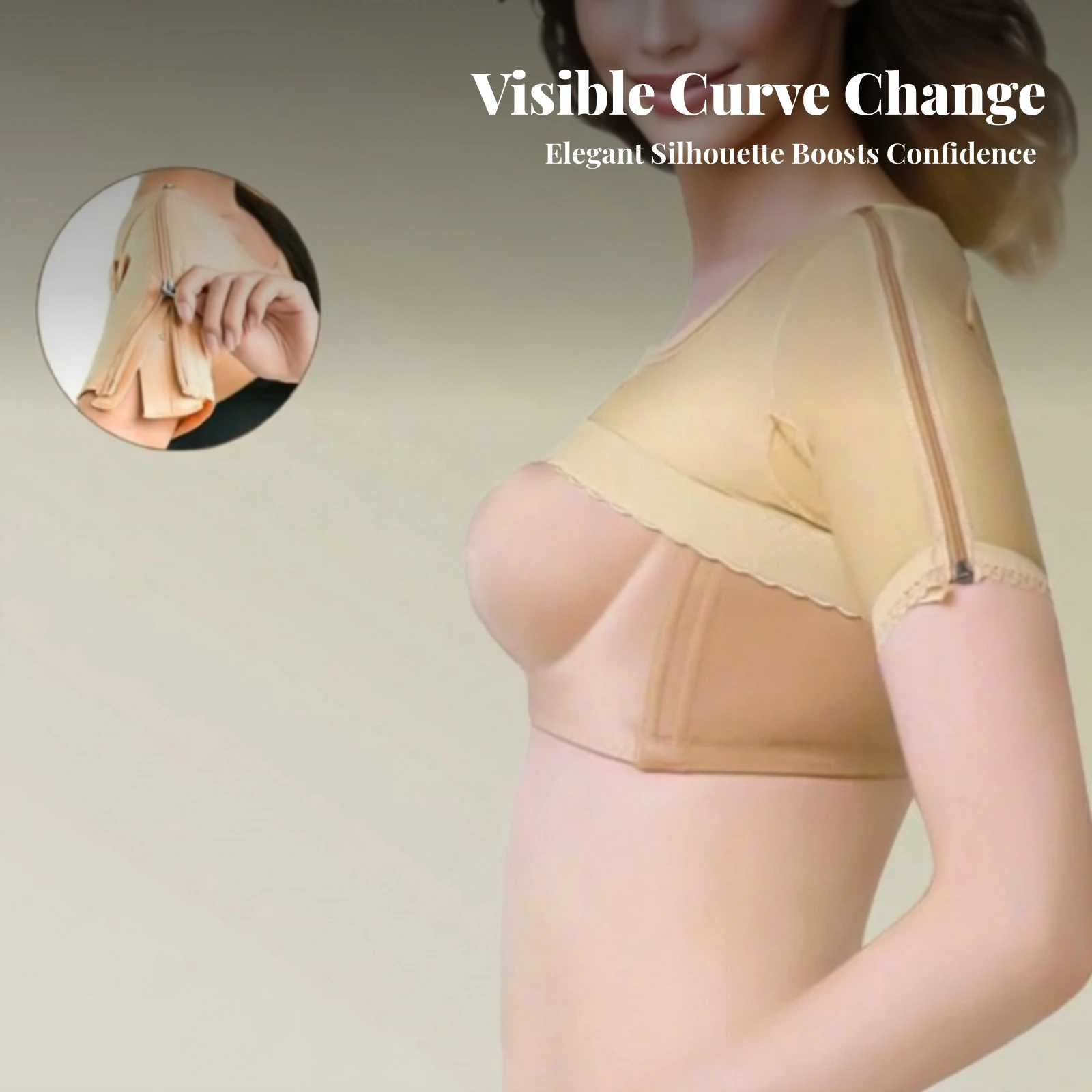 Hook and Eye Shapewear Close Fit Scoop Neck Compression Top Compression Top Smooth Scoop Neck Undershirt Stretchy
