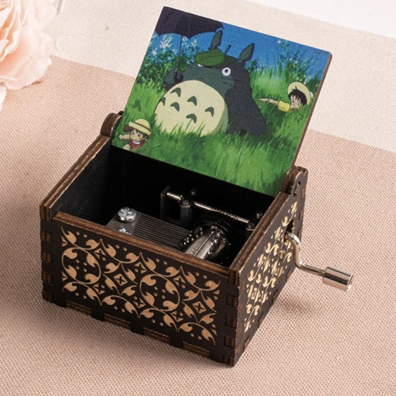 Classic Japanese Anime Wooden Music Box 18 Note Hand-operated/Automatic Movement Kids Friends Birthday Gift Fans Souvenir