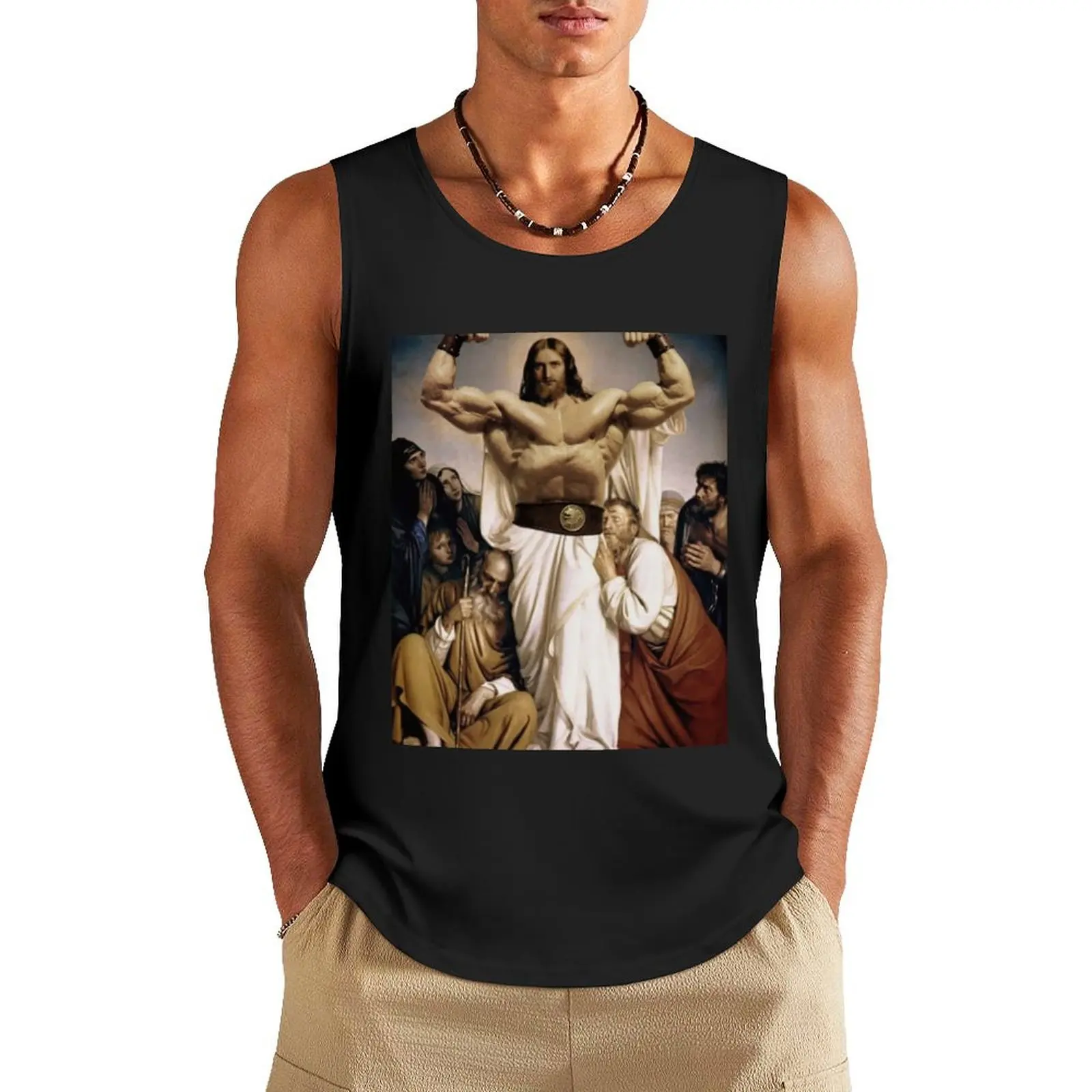 Swole Jesus Tank Top men clothing gym shirts clothes for men plain t-shirt