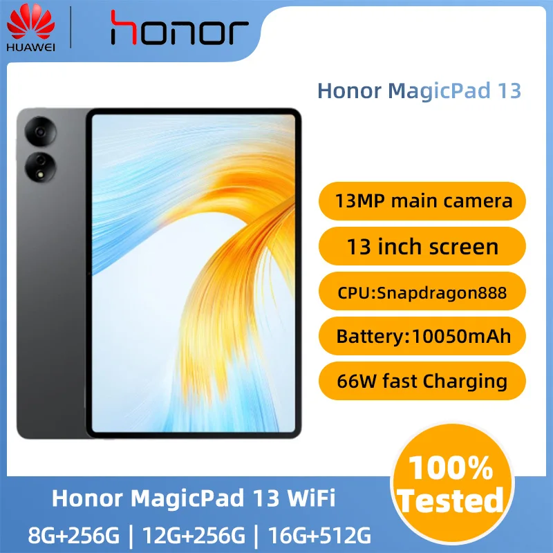 Honor MagicPad 13 WiFi Snapdragon888 Battery 10050mAH Screen resolution 2800*1840 13'' 256G/512G Used pad