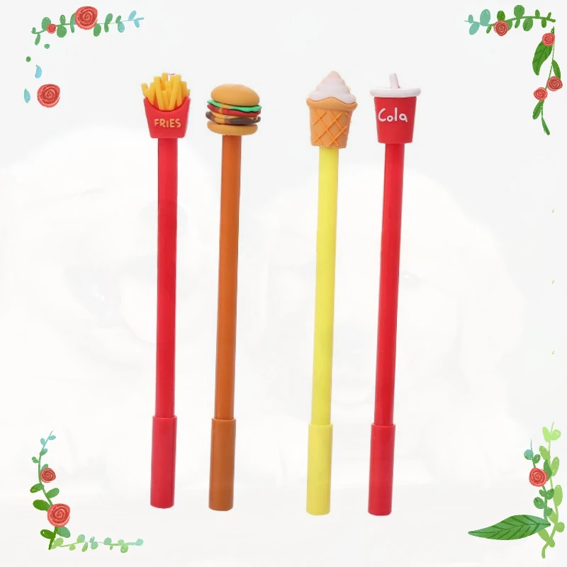 Wholesale Creative French Fries Burger Ice Cream, Neutral Pen, Cute Stationery, Student Cartoon Office Stationary