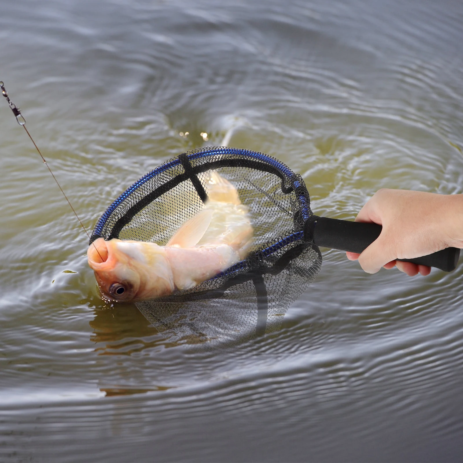 

Portable Fishing Net Lightweight Aluminum Alloy Frame Anti-Snag Design For Freshwater Saltwater Sea Kayak Pond Tank Fish