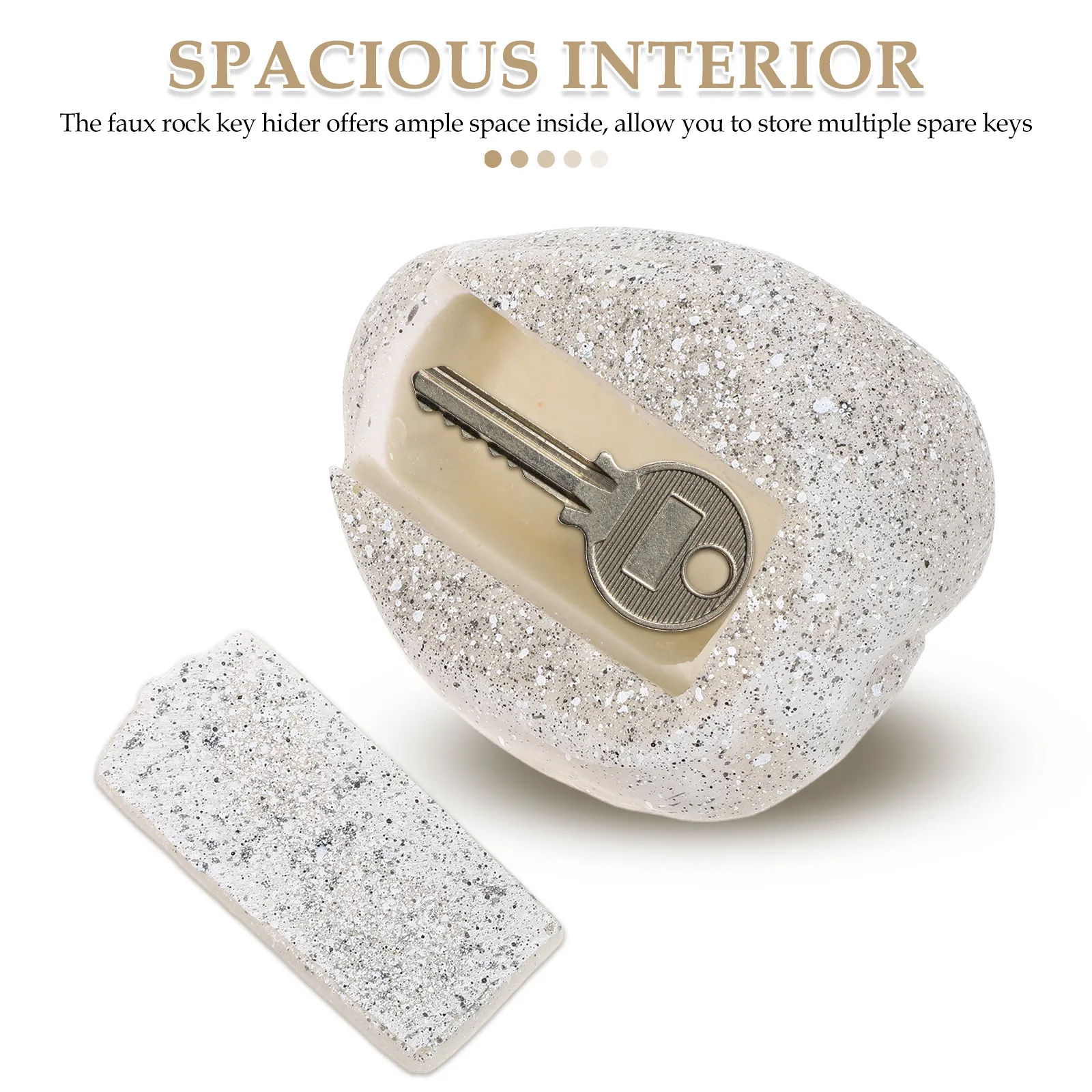 Fake Rock Key Hider Outdoor Weatherproof Resin Stone Key Box Realistic Garden Yard Patio Hidden Storage for Spare Keys Home