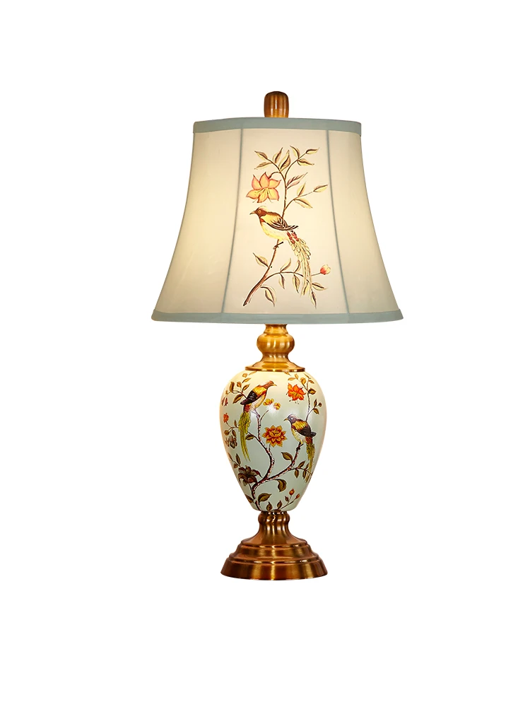 

YY American Country Creative Ceramic Table Lamp Bedroom Bedside Table Lamp European Style