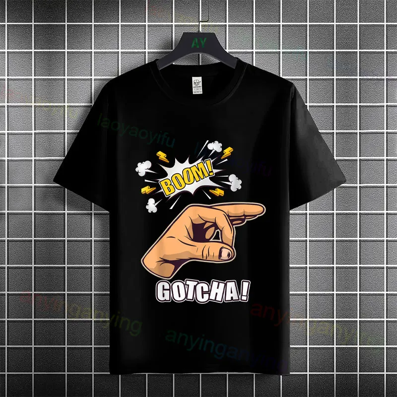 Funny Ok Sign Gotcha T-Shirt T-shirt with Finger Circle Game 100% Cotton Short Sleeve Casual Humor Style Tshirt All Season Wear
