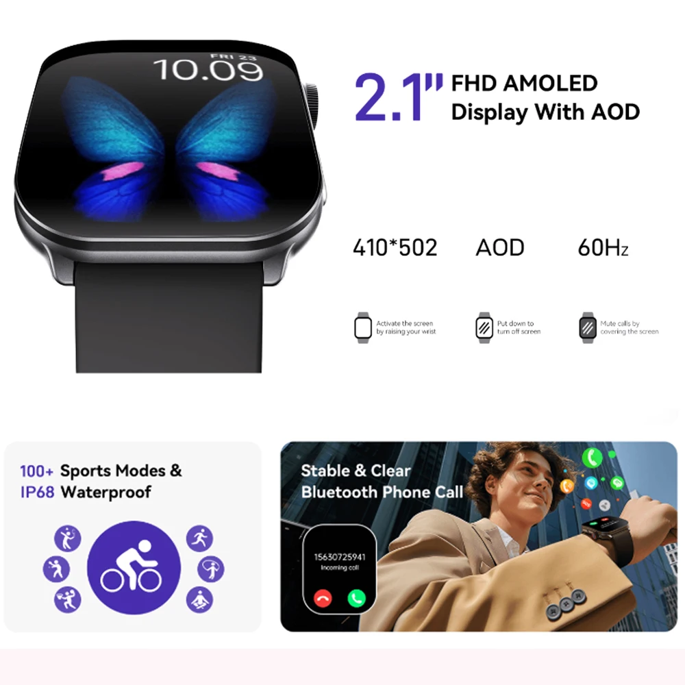 ساعة Kieslect الذكية للاتصال Balancs ساعة اليد بشاشة رقمية لتتبع اللياقة البدنية للرجال والنساء