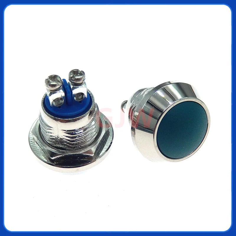2Pcs 12mm 1NO Waterproof Momentary Reset Metal Button Switch Small Miniature Button Screw Terminal Round Switch Power Button