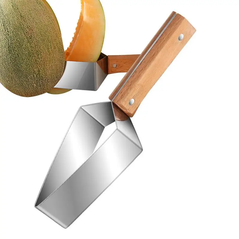 

Watermelon Slicer Cutter Triangle Watermelon Slicer With Wood Handle Portable Fruit Slicer Ergonomic Watermelon Tool Fruit