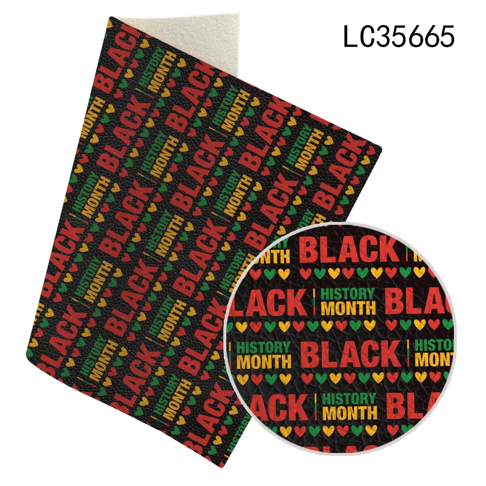 

Litchi Black History Month Pattern Artificial Faux Leather for Party DIY Jewelry Earring Craft Making Hairbow Bag