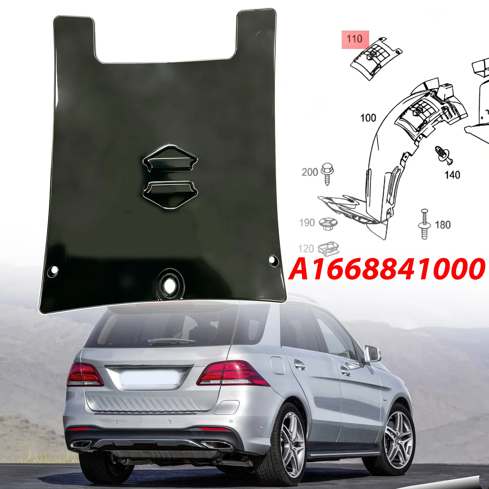 Wheel Arch Fender Liner Cover Cap Headlight Bulb Access Change Cap 1668841000 For Mercedes Benz ML GLE W166 GL GLS X166 M Class