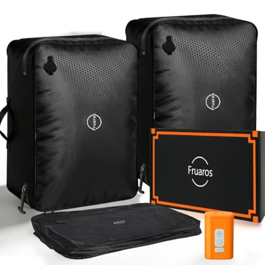 

Travel airless vacuum kit: 45L oversized compression storage, 270 open, odor-resistant IP68 waterproof anti-rip nylon, black, T