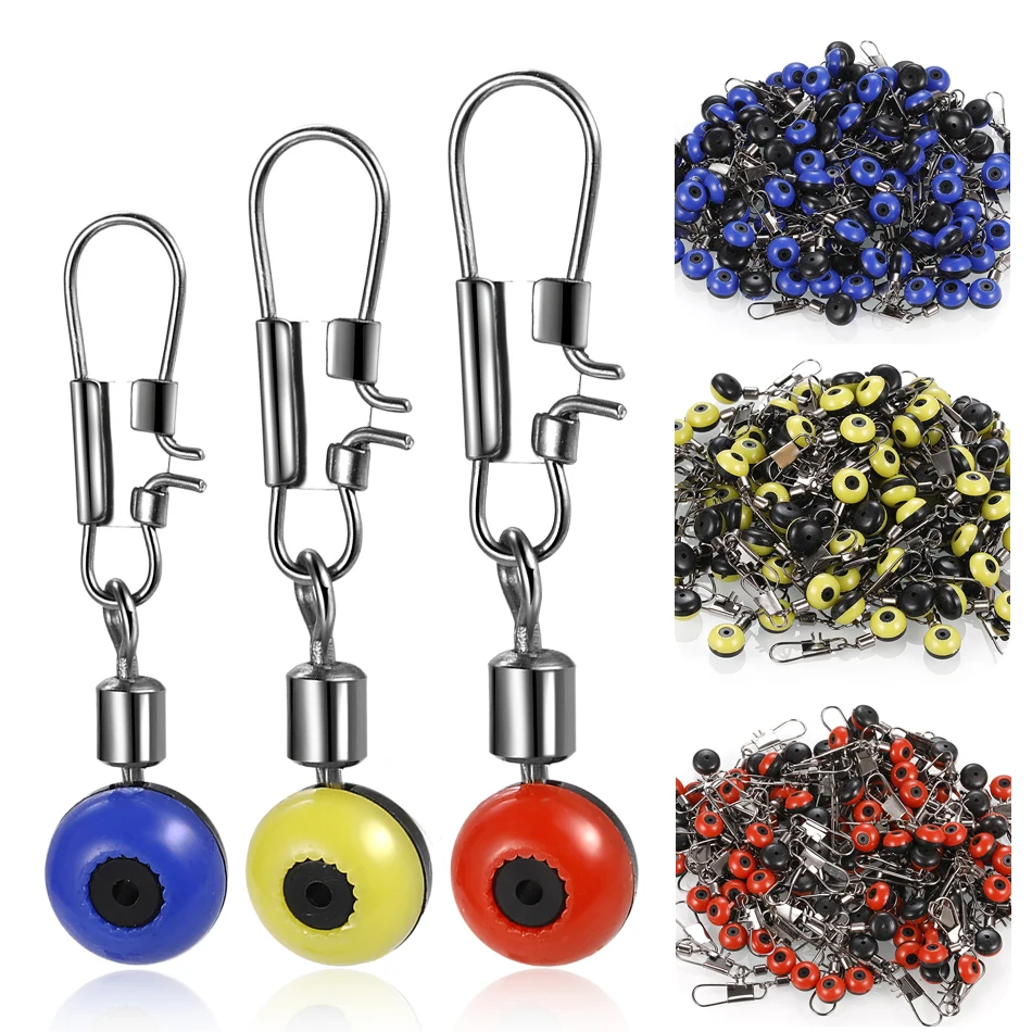 Fishing Connector Swivels Float Bobber Stops Space Beans Pin Bearing Rolling Snap for Sea Fishing Hooks Lure Tackle Accessories