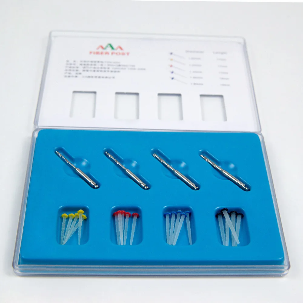 20 قطعة/صندوق ألياف الأسنان آخر التدريبات المسمار الموضوع الكوارتز الزجاج كومة عدة قناة الجذر المواد الترميمية 1.2/1.4/1.6/1.8 مللي متر #3