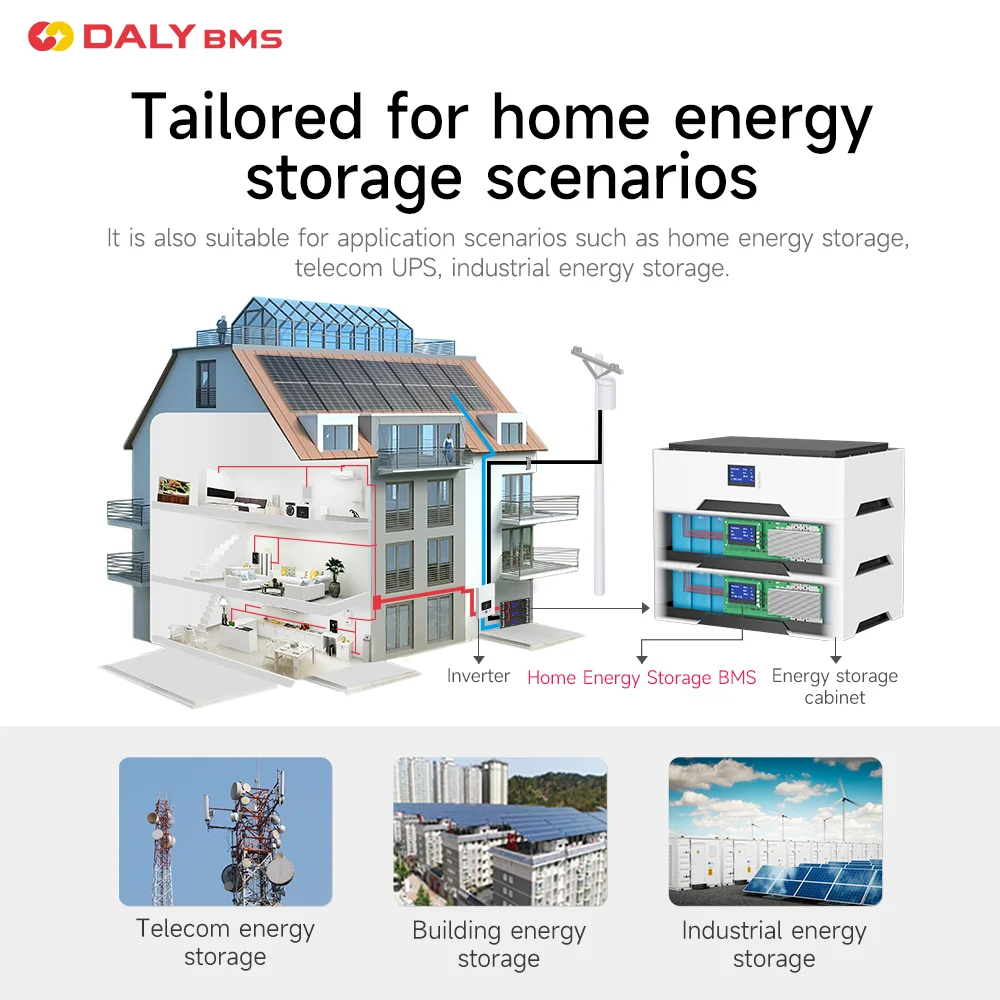 Daly Smart Lifepo4 BMS 8S 12S 15S 16S 24V 36V 48V 100A 200A Home Energy Storage Inverter RS485 CAN