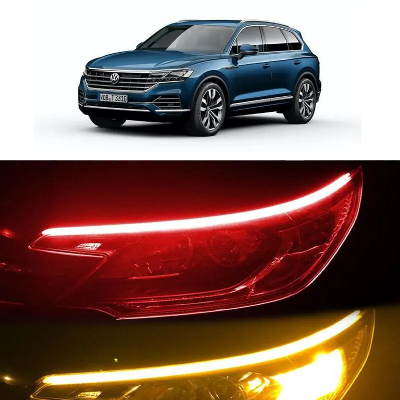 

30cm 45cm 60cm Startup Scan Flow turn signal Light For VW Touareg Transporter arteon atlas eurovan gti rabbit taos taigo Multiva