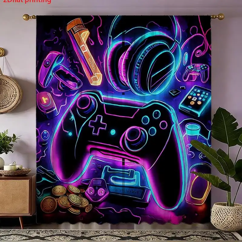 Gaming curtain backdrop for boys girls room bedroom sport electronic gift decoration party decor curtain