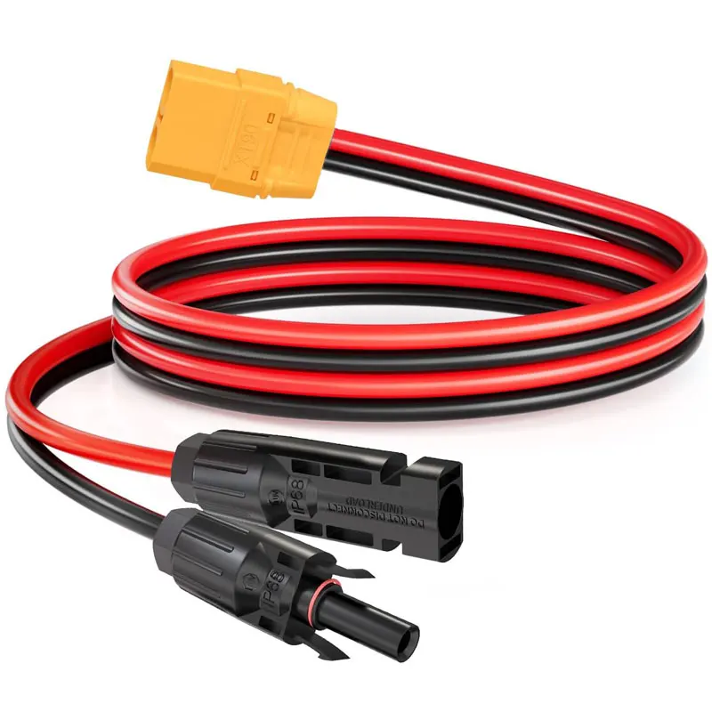 

10AWG 1m/3FT Solar Panel Connector to XT90 Female Adapter Cable for Portable Power Station RC Battery Pack Drone RV Toy etc.