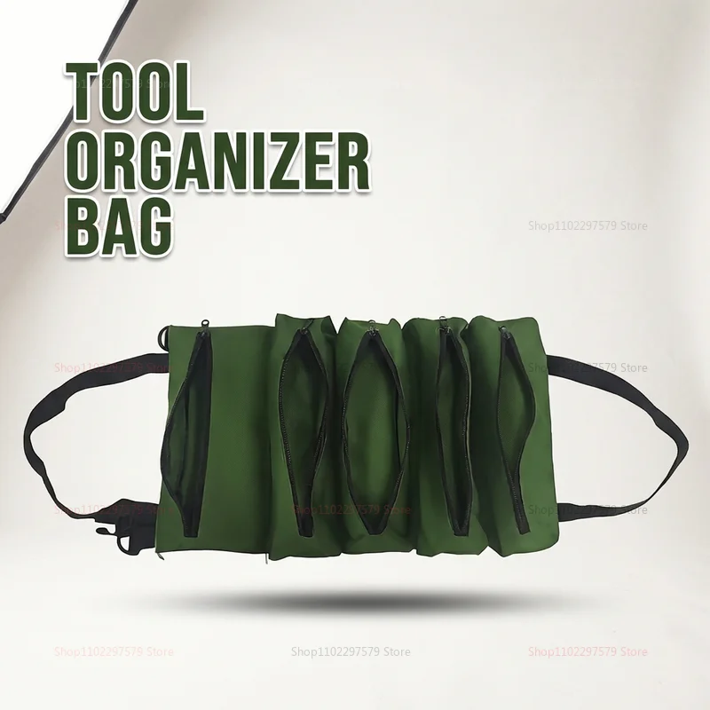 Multi-Purpose Tool Bag Roll Up Organizer Pouch with Multiple Pockets Portable DIY Home Repairs and Professional Use Storage