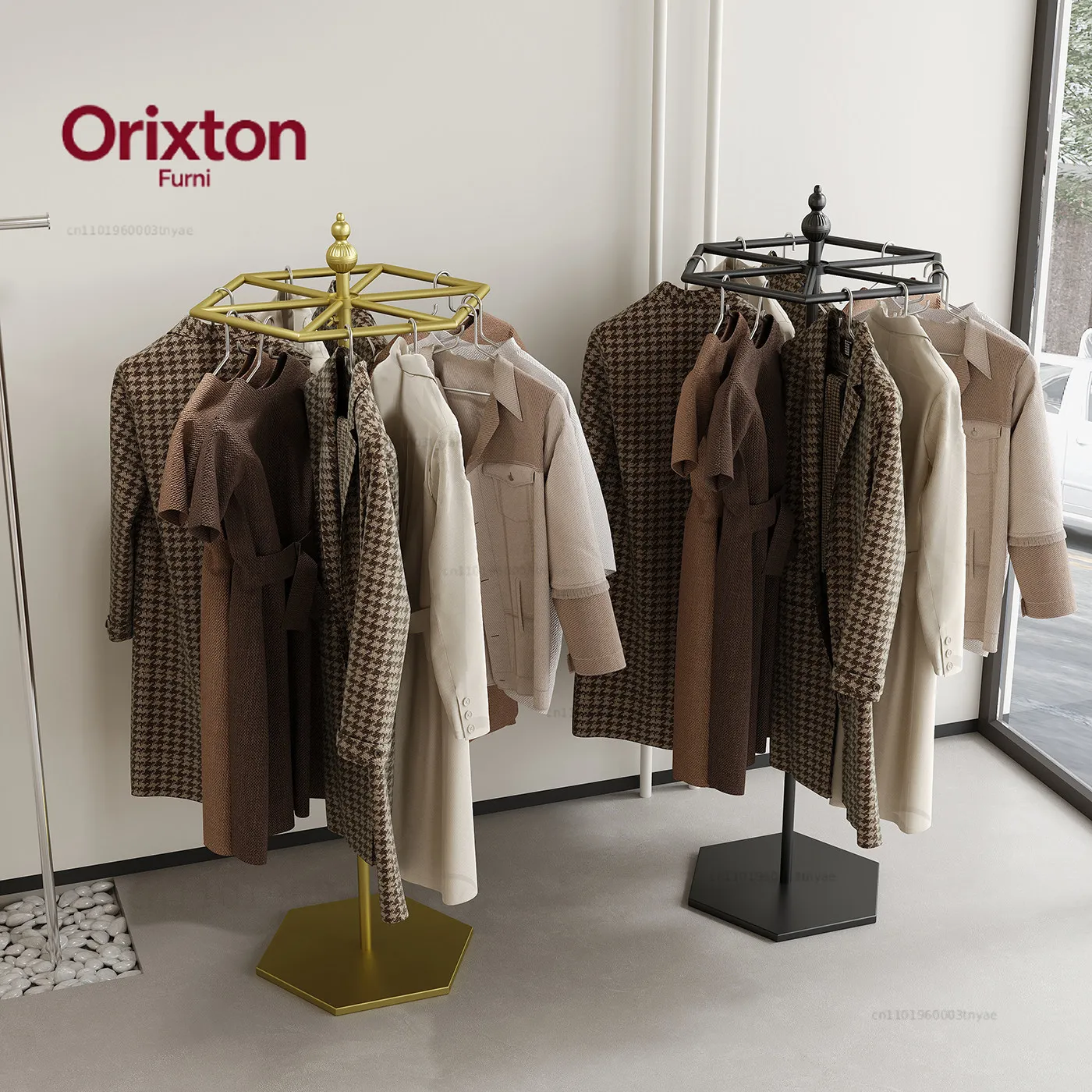 Clothing store display rack Floor-to-ceiling disc Rotatable children's clothing hanging clothes Special night market