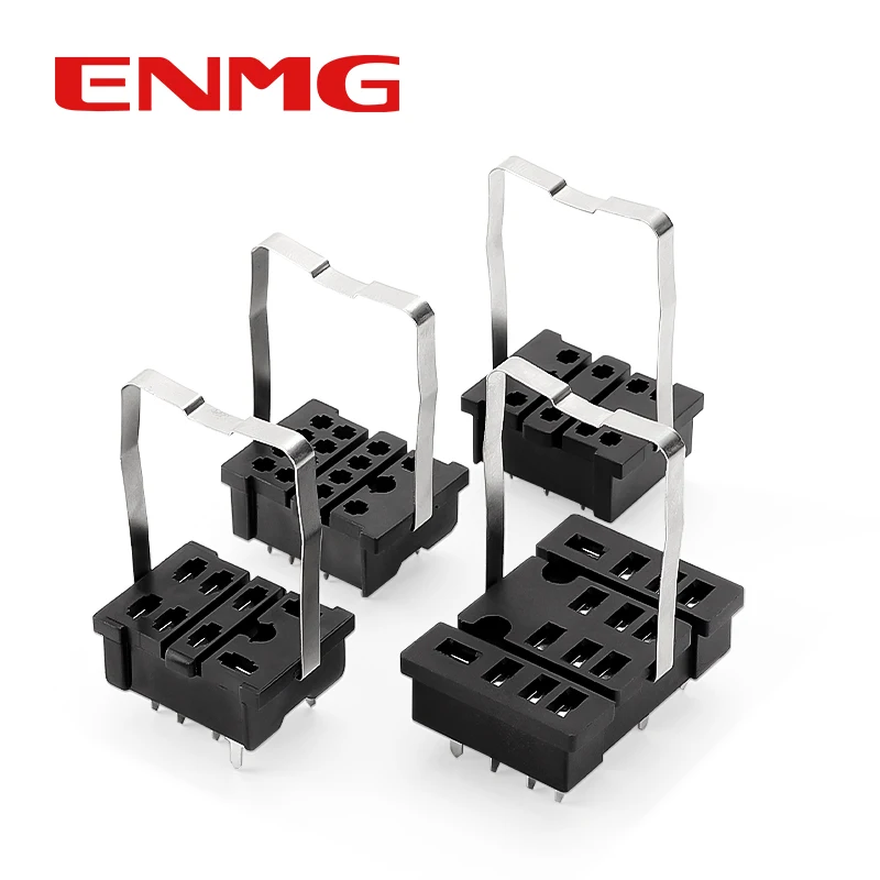 ENMG Intermediate Relay Base PCB Pin Welding Type 8-Pin 14-Pin PT08-0 PT14-02 PY14-02 Stable Signal Durable Plugging Multi-hole.