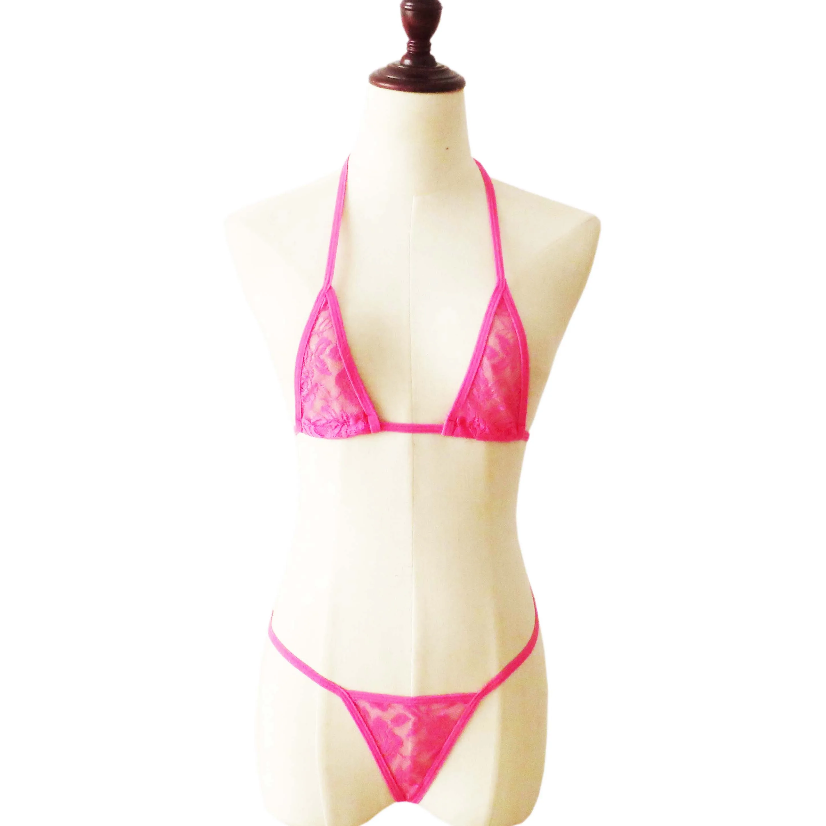 Sexy Lingerie Bikini Lingerie Set Mini Bikini Open Micro Bra Top Briefs Panties For Women - Image 6