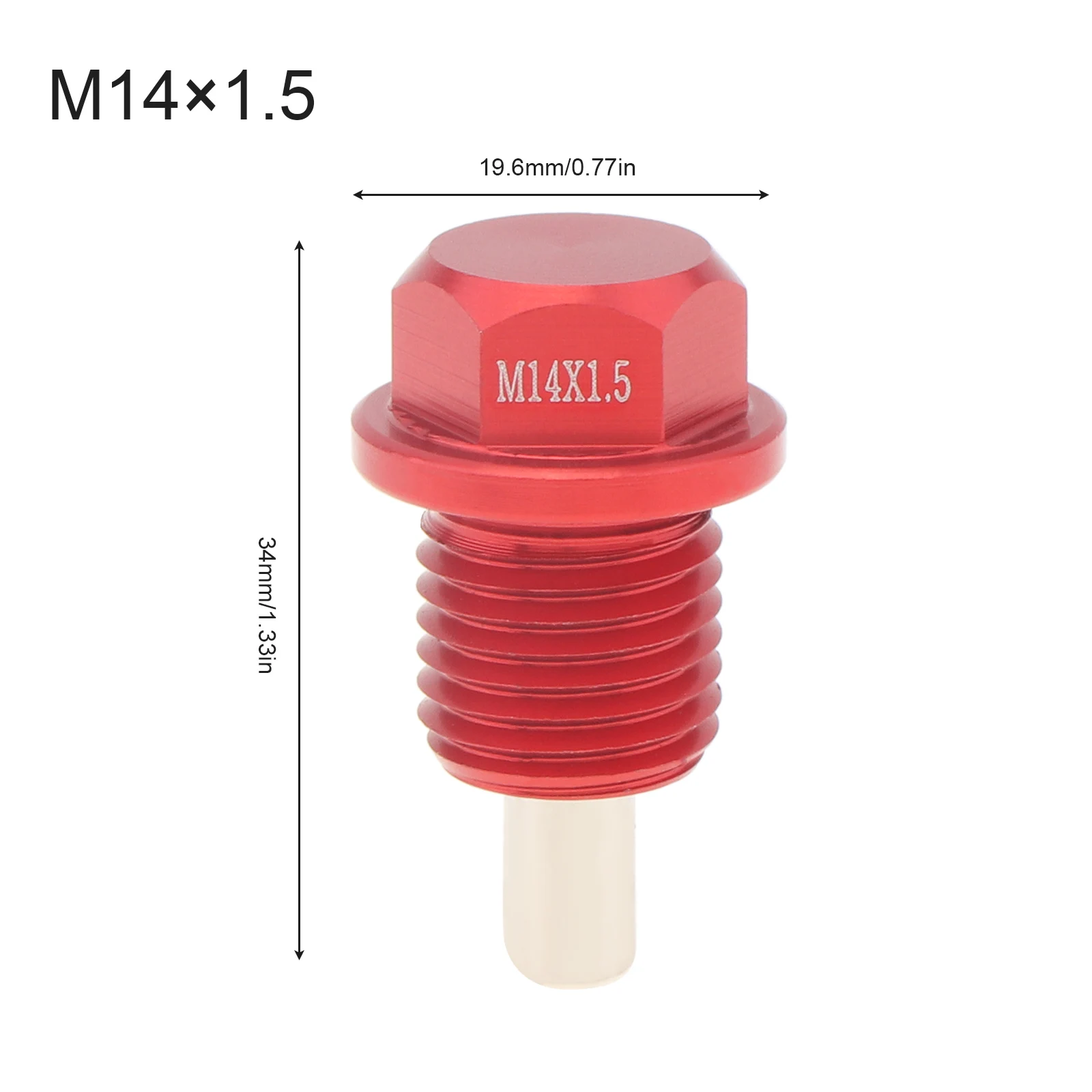 M14 x 1.5 Universal  Aluminum Magnetic Oil Drain Plug Fit for Honda / Ford / Hyundai with Crush Washer Gasket