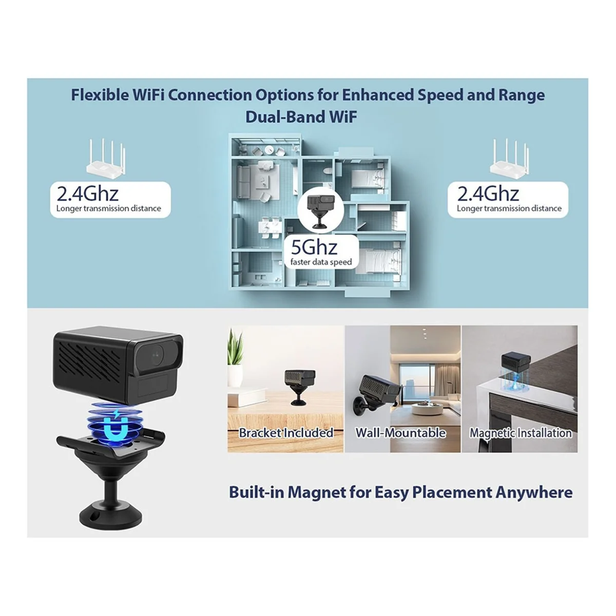 【T330】كاميرا Tuya 2K Wifi كاميرا مراقبة 2.4Gand5G بطارية مدمجة PIR كشف الحركة للرؤية الليلية اتجاهين الصوت #5