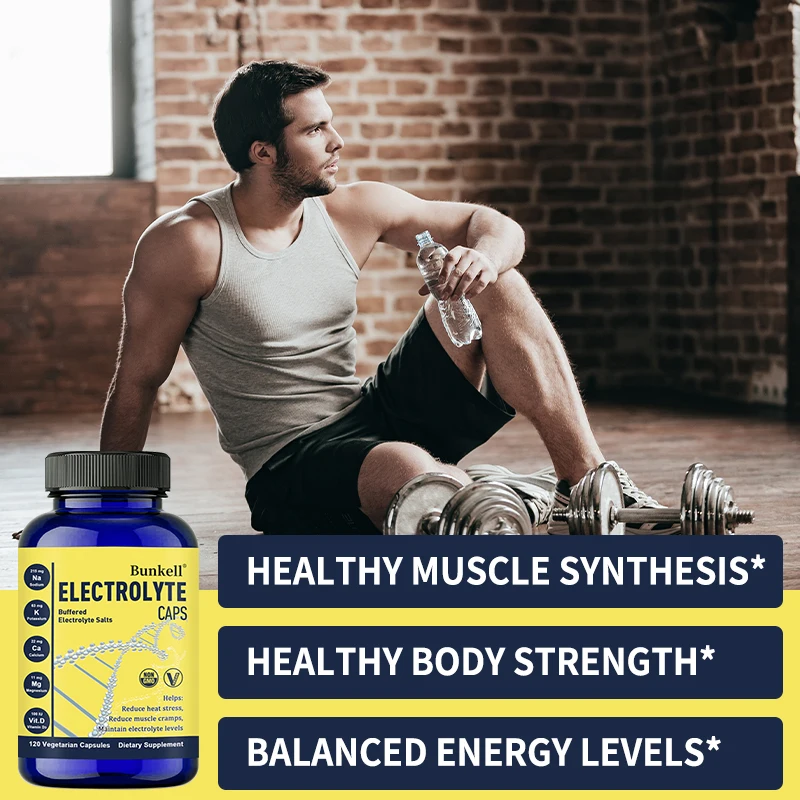 

Electrolyte Capsules with Vitamin D - Help Restore Energy, Electrolyte Balance, Leg Cramp Relief & Sports Energy Support