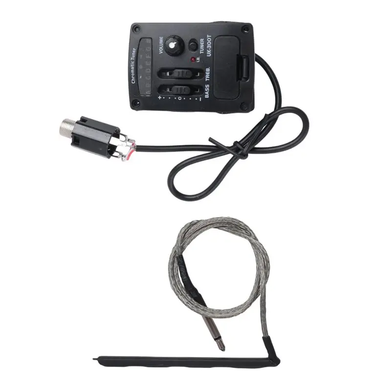 NALFI-Uk-300T Ukulele Piezo Pickup Preamp 2-Band Eq Equalizer Ukelele Pickups Tuner System
