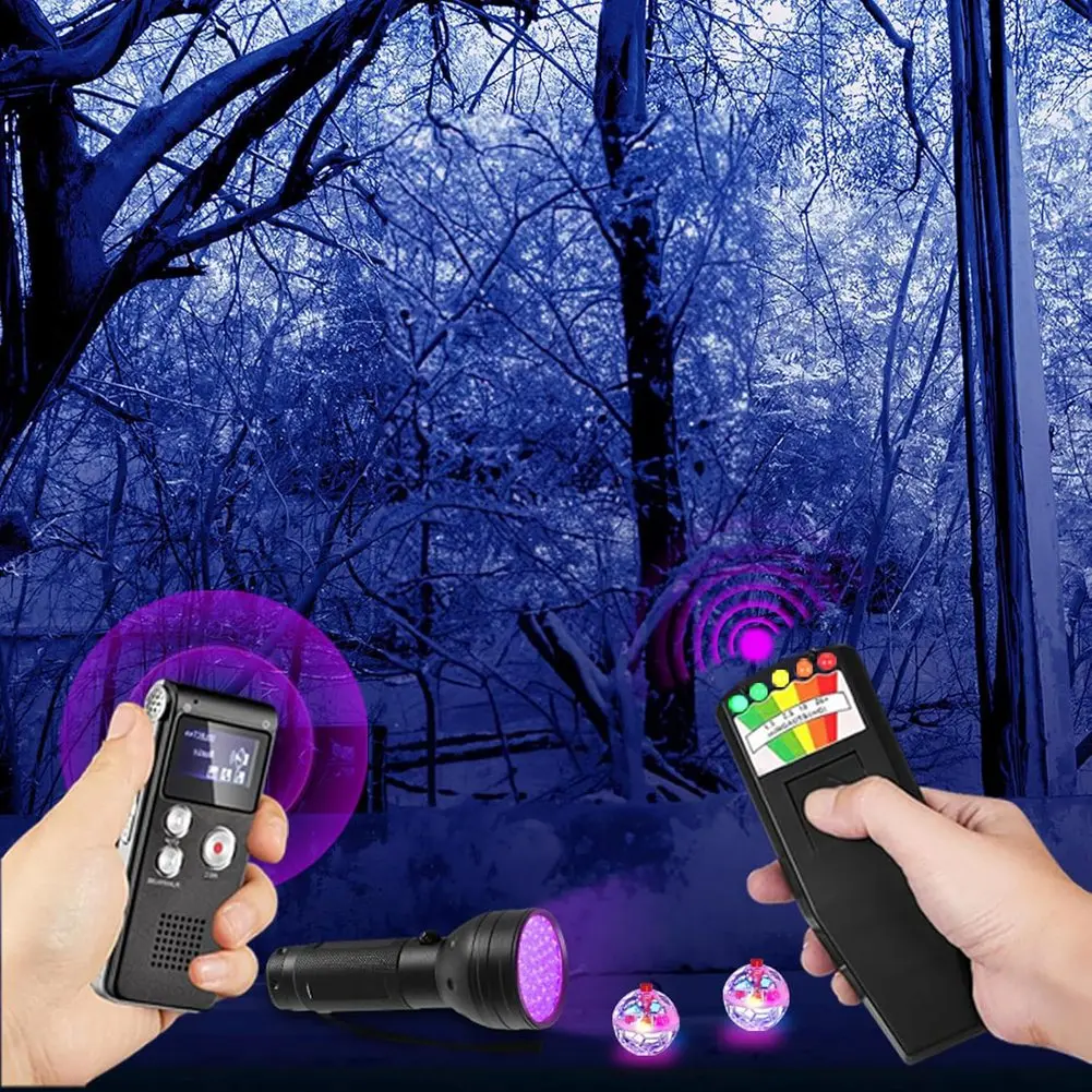 A45I Equipment Kit for Paranormal Enthusiasts, Includes EMF Meter,EVP,Dowsing Rods,UV Light for Entertainment Use