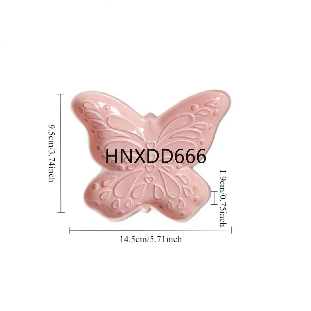 

1PC simple luxury butterfly shape ceramic storage plate jewelry plate home dresser necklace earrings jewelry storage plate