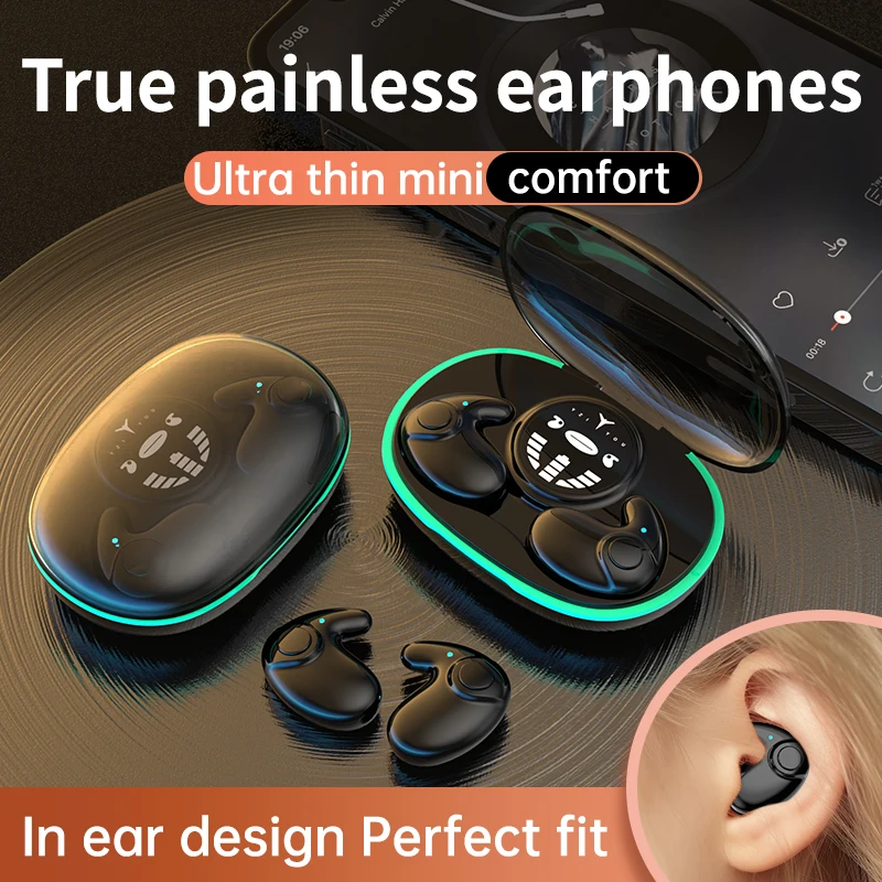 SK MD558 Invisible Earbuds Sleep Headphones 5.3 Wireless Bluetooth Headset Ultra-Thin Noise Reduction Stereo Earphone Waterproof