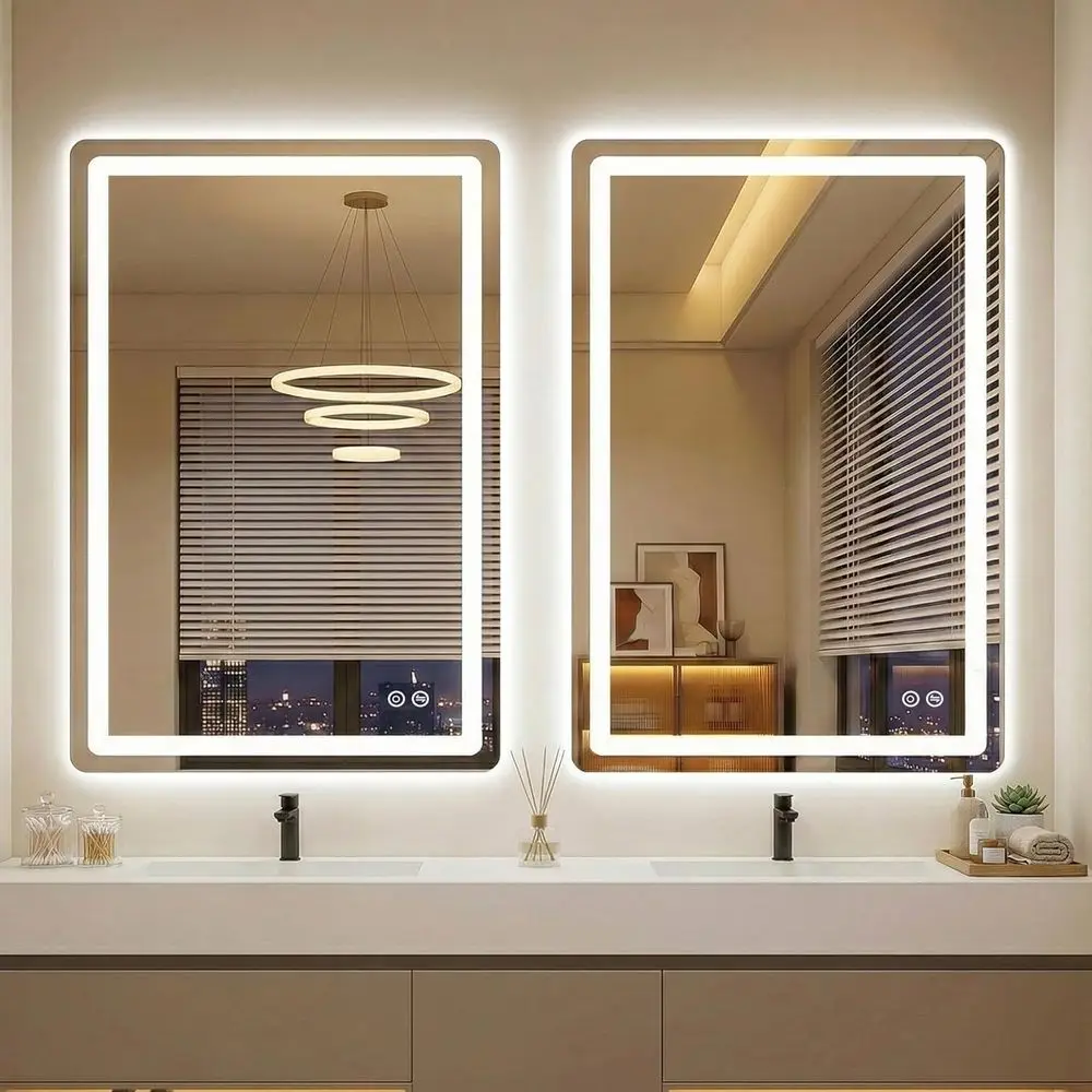 

LED Bathroom Vanity Mirror with Light, k 36"x24" Led Bathroom Vanity Mirror with Light or Wall, Anti-og, Dimmable 3 Col, Memory