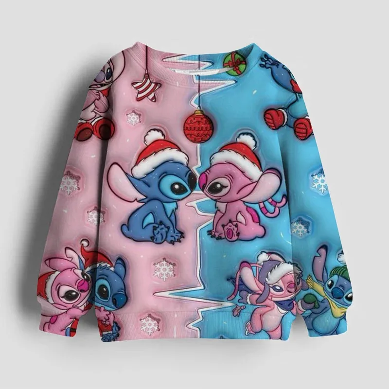

Cartoon print children's clothing spring and autumn fashion girls Stitch pullover sweatshirt children's casual long-sleeved tops
