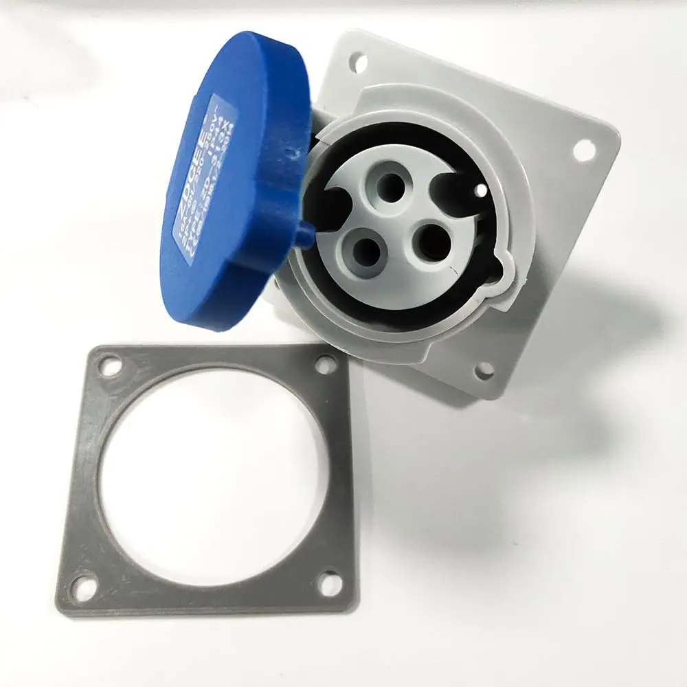 IEC60309 Waterproof Industrial CEE Connector Socket 3Pin 16A 230V 2P+E IP44 (Type-1）