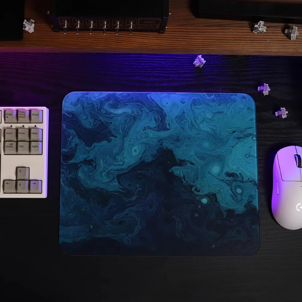 

Glass Ink Dyed Green Mouse Pad Thickened Smooth E-sports Game Desk Pad Home Pad 250MM*250MM/250MM*300MM