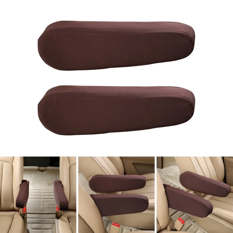 2Pcs Car Front Seat Armrest Cover, Cloth Fabric Armrest Protectors, Direct Replacement Center Console Lid Armrest Cover