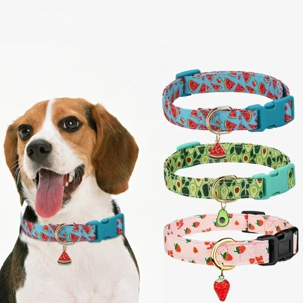 

Fruit Pattern Pet dog collar with Fruit metal pendant do for Cat Puppy Dog