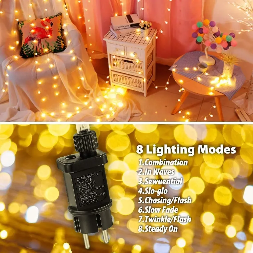 LED Christmas Fairy Lights Waterproof 10M-100M 8 Modes 24V-36V Holiday Wedding Party String Decor For Lighting Celebration