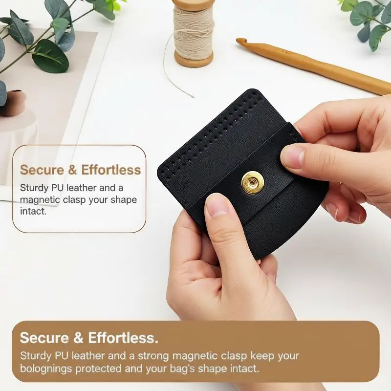 Bag Flap Cover Scratch Proof PU Leather DIY Crochet Bag Accessories for Women Hand Knitted Bag Modification