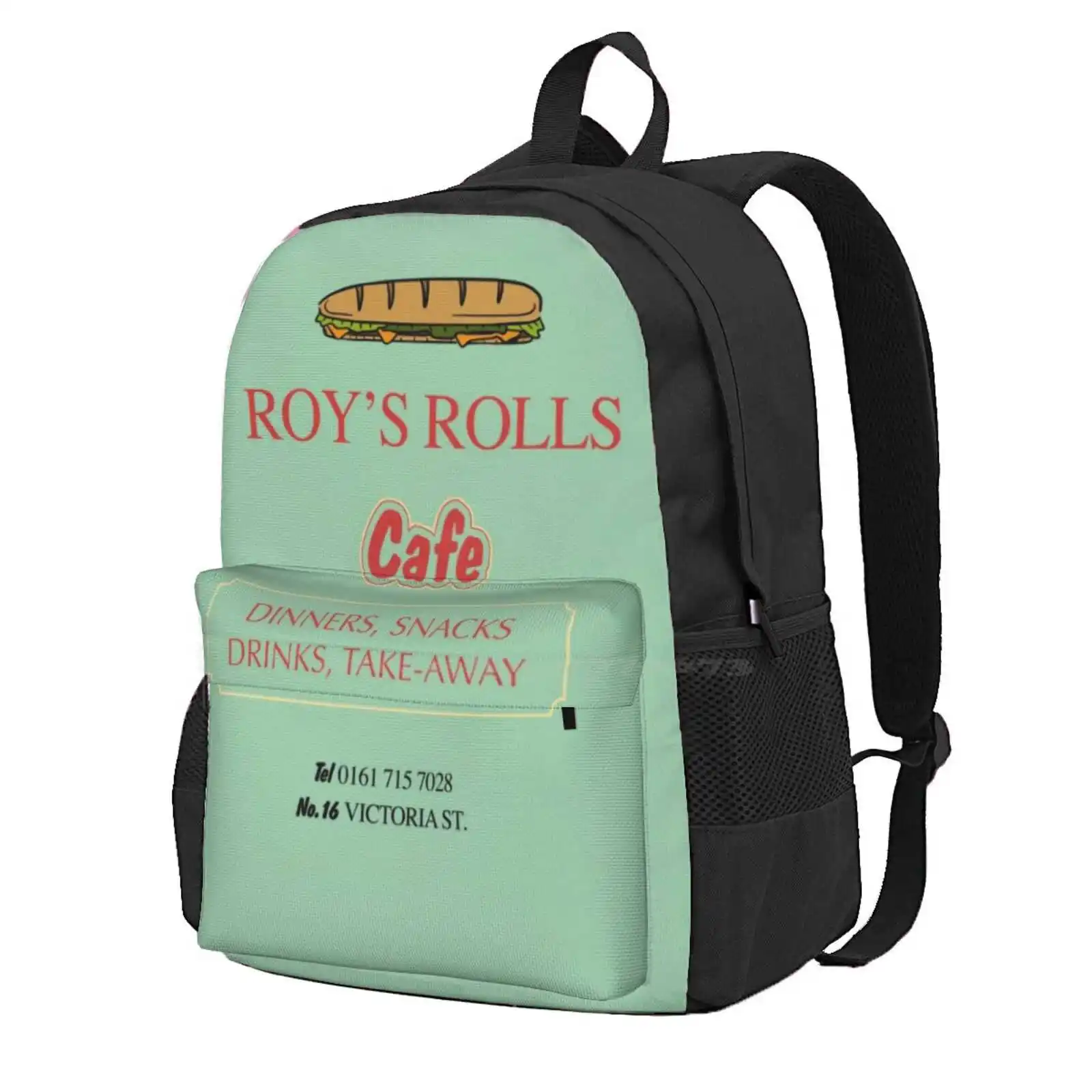 

Roy_S Rolls Cafe Hot Sale Schoolbag Backpack Fashion Bags Street Uk Soap Opera Iconic British Soaps Corrie St Corrie Fans