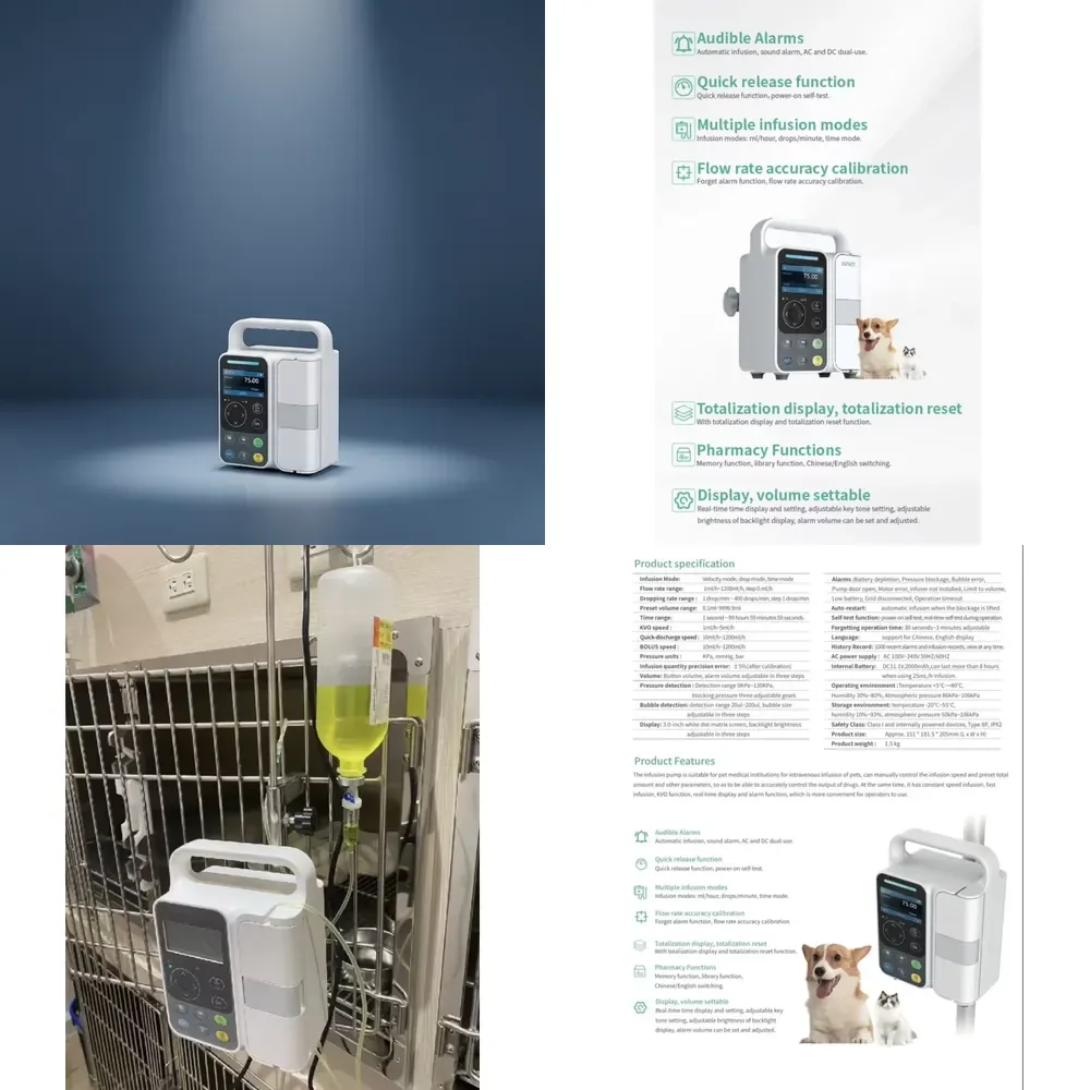 Intelligent Eco-Friendly Intravenous Pump for Dog Veterinary Medical Treatment in Animal Hospital