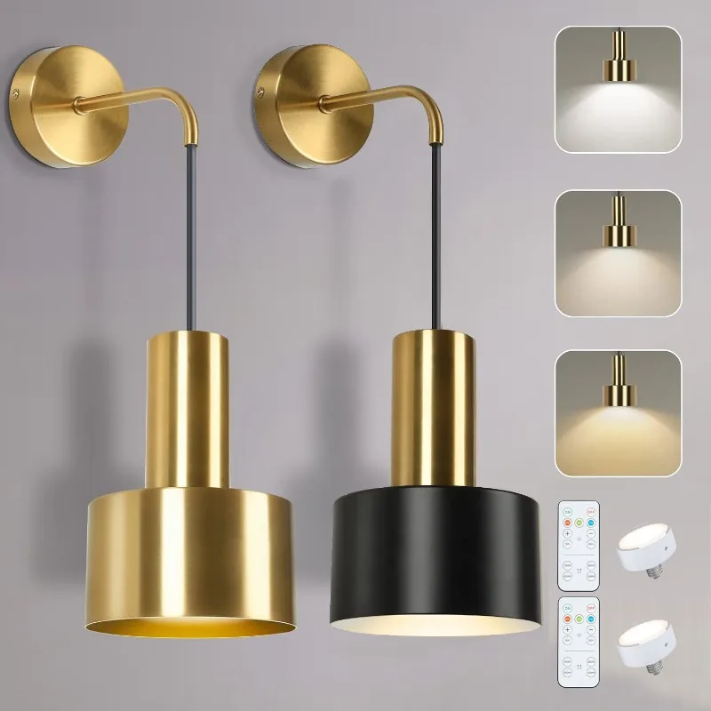 Battery-powered wall lamp, modern minimalist wall-mounted  bedside lamp, dining room, hallway, corridor, balcony wall lamp