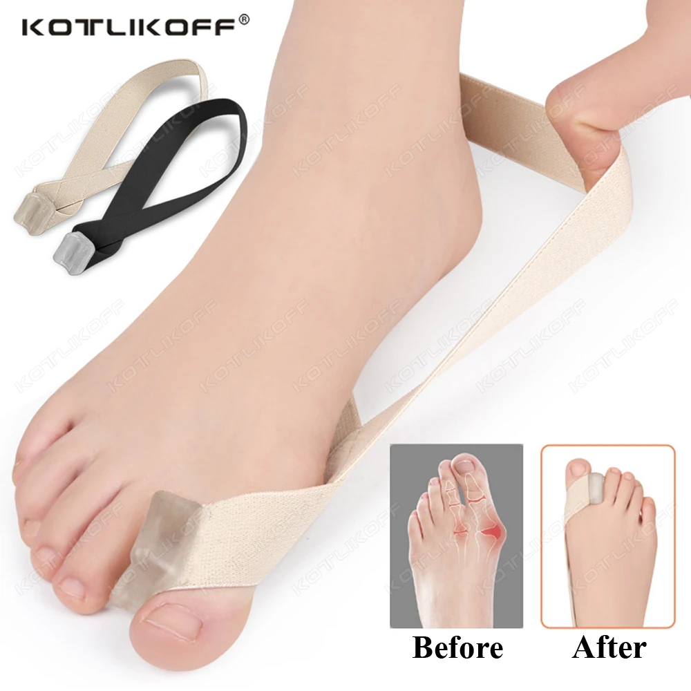 

Unisex Hallux Valgus Corrector Big Toe Splint Straightener Tension Strap Toe Separator for Day Night Pain Relief