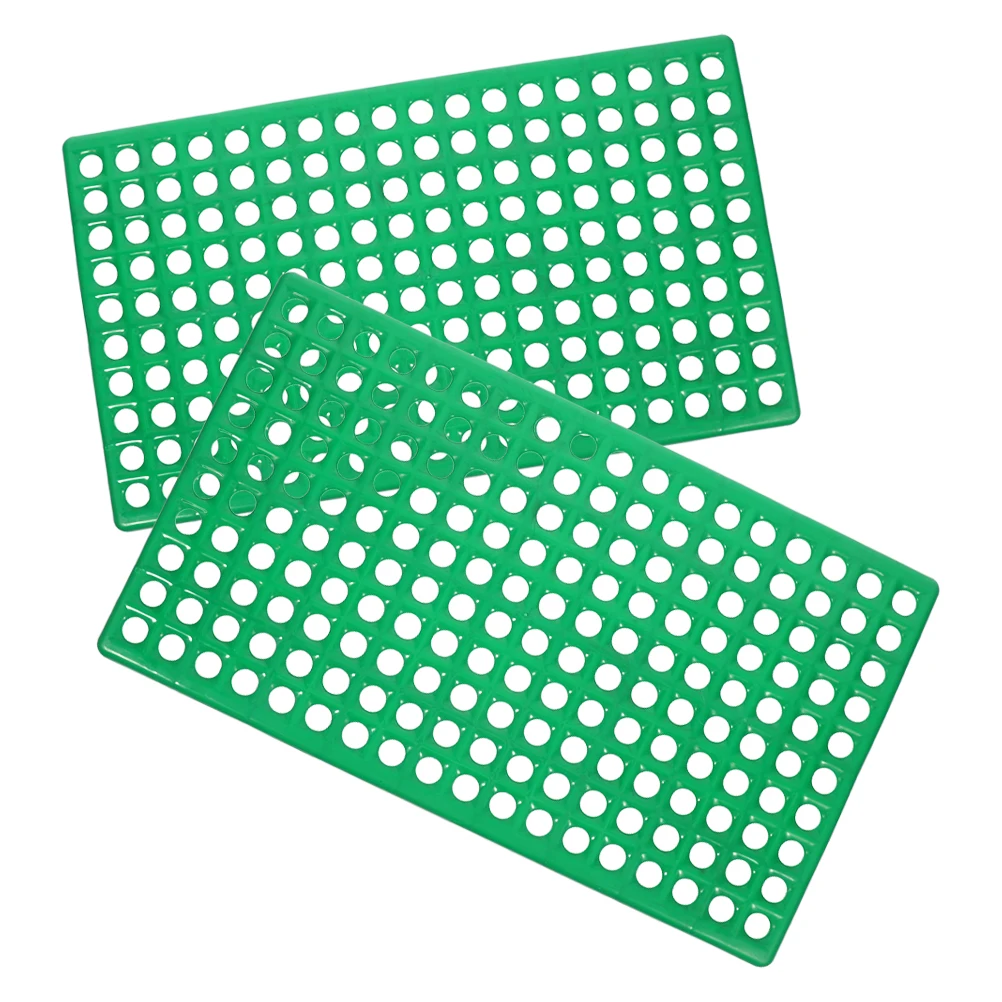 

2pcs Rabbit Cage Floor Mats Durable Waste Leakage Ventilated Round Holes Protective Pad Pet Accessories