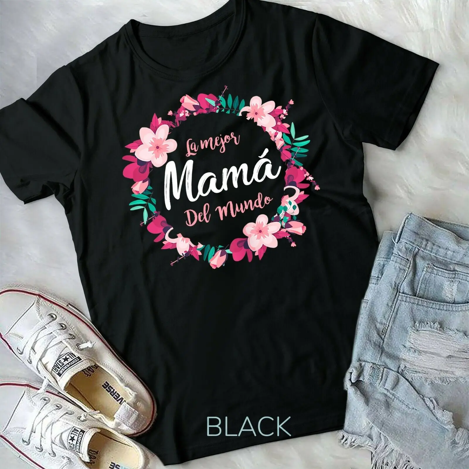 Womens Dia de la madre Shirt La mejor mama del mundo spanish Unisex Form T-shirt