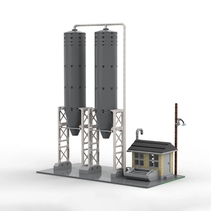 シティストリートビューモデル Moc ビルディングブロック モジュラーファーム グレインサイロモデル テクノロジーブロック クリスマス DIY おもちゃ 建設ギフト