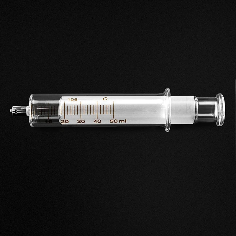 4 Pack Luer Lock Reusable Glass Syringe With No Needle, 50Ml