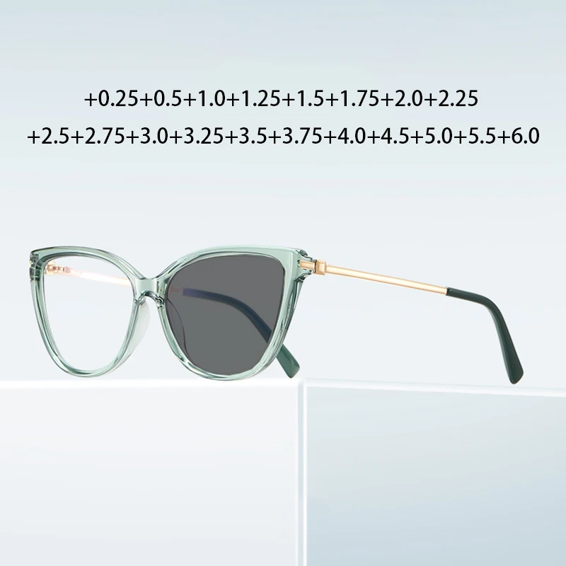 

Cat Eye Photochromic Reading Sunglasses Women Fashion Tr90 Computer Glasses With Diopter +0.25 +0.75 +2.75 +4.5 +5.0 +5.5 +6.0